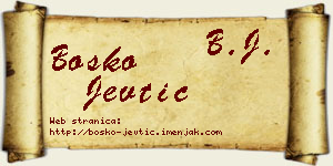 Boško Jevtić vizit kartica